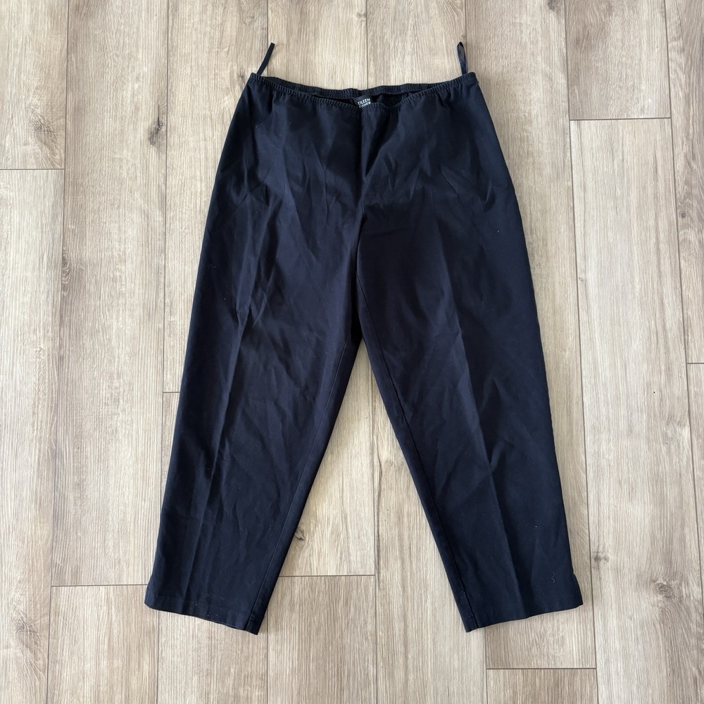 Eileen Fisher Pull On Pants Women Size XL Black Casual Elastic Waist